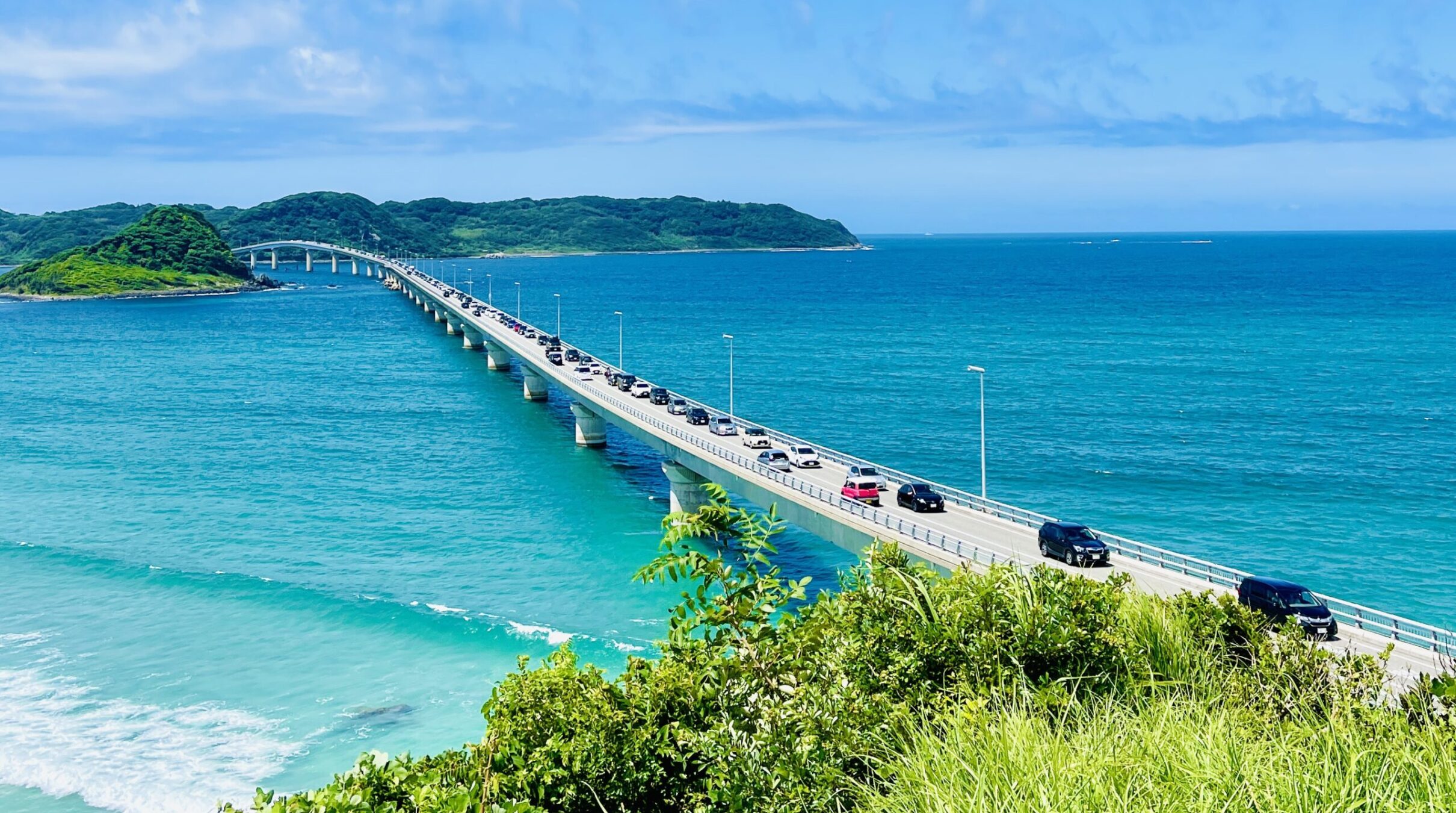日記：角島大橋の白い砂浜とコバルトブルーの海
